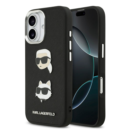 iPhone 17 Kılıf Karl Lagerfeld Orjinal Lisanslı Metal Logolu K&C Heads Pin Kapak