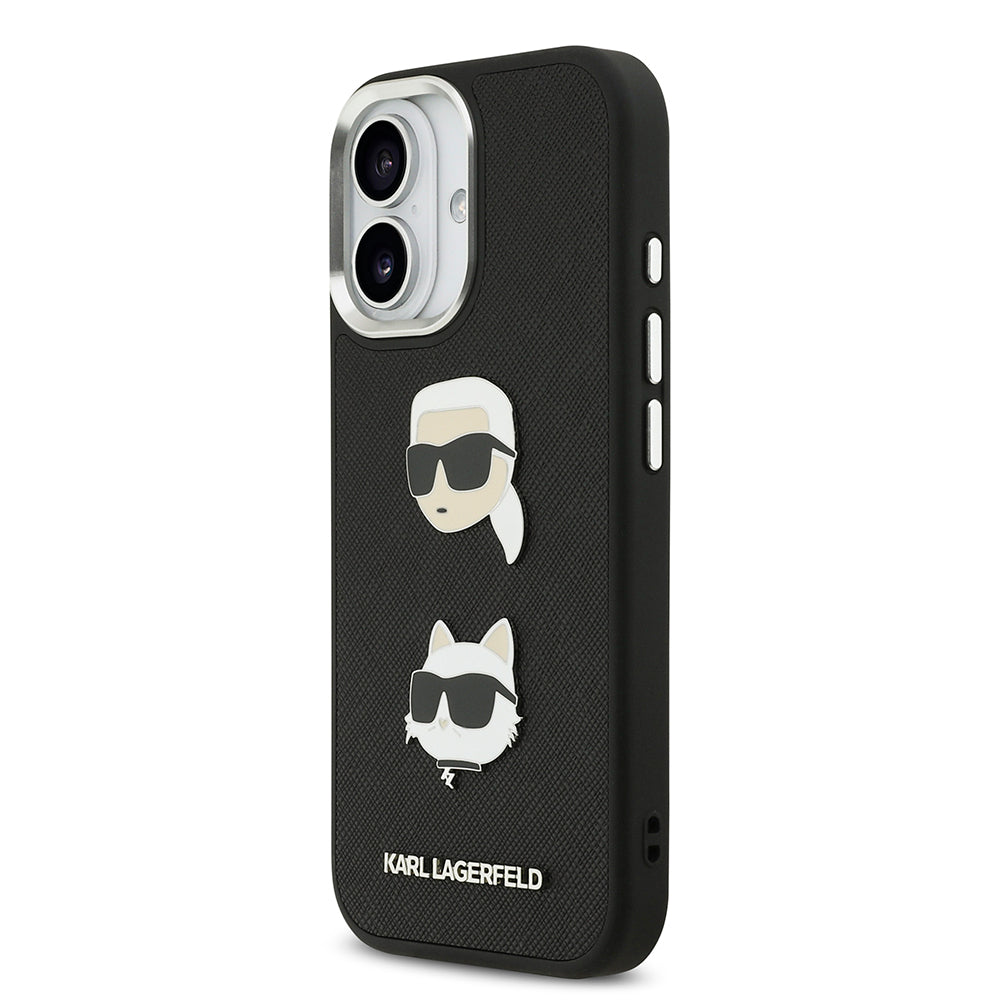 iPhone 17 Kılıf Karl Lagerfeld Orjinal Lisanslı Metal Logolu K&C Heads Pin Kapak