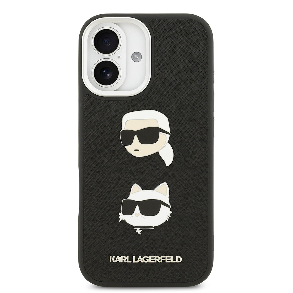 iPhone 17 Kılıf Karl Lagerfeld Orjinal Lisanslı Metal Logolu K&C Heads Pin Kapak