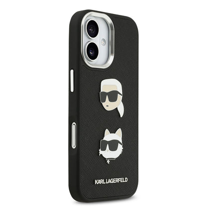 iPhone 17 Kılıf Karl Lagerfeld Orjinal Lisanslı Metal Logolu K&C Heads Pin Kapak
