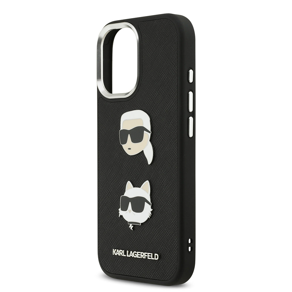 iPhone 17 Kılıf Karl Lagerfeld Orjinal Lisanslı Metal Logolu K&C Heads Pin Kapak