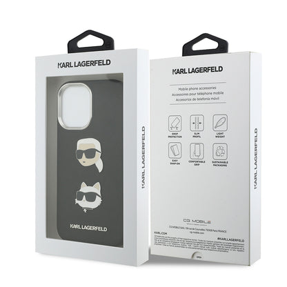iPhone 17 Kılıf Karl Lagerfeld Orjinal Lisanslı Metal Logolu K&C Heads Pin Kapak