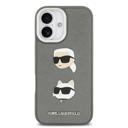 iPhone 17 Kılıf Karl Lagerfeld Orjinal Lisanslı Metal Logolu K&C Heads Pin Kapak