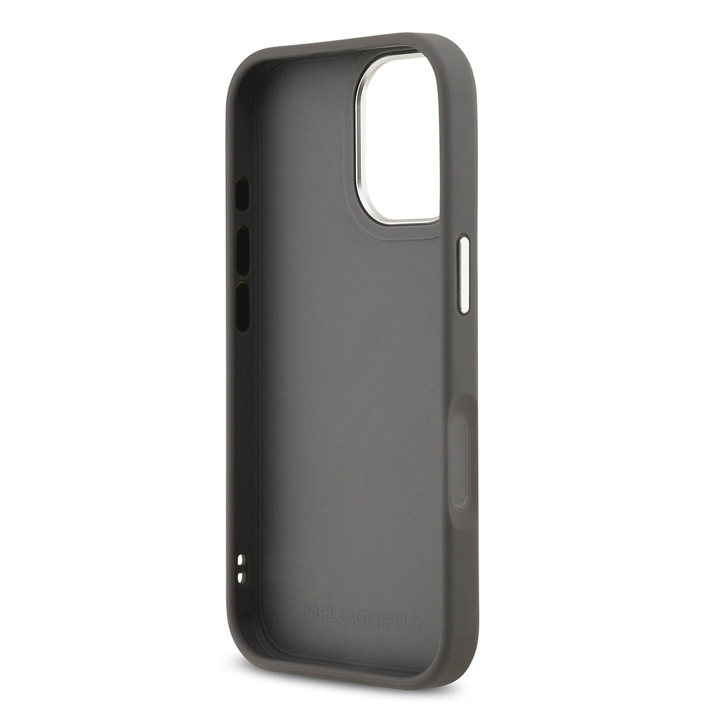 iPhone 17 Kılıf Karl Lagerfeld Orjinal Lisanslı Metal Logolu K&C Heads Pin Kapak
