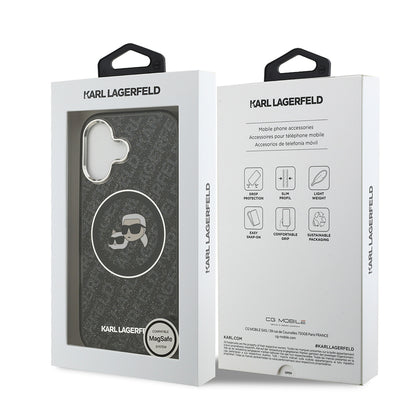 iPhone 17 Kılıf Karl Lagerfeld Orjinal Lisanslı Parlayan Simli Karl & Choupette Heads Kapak
