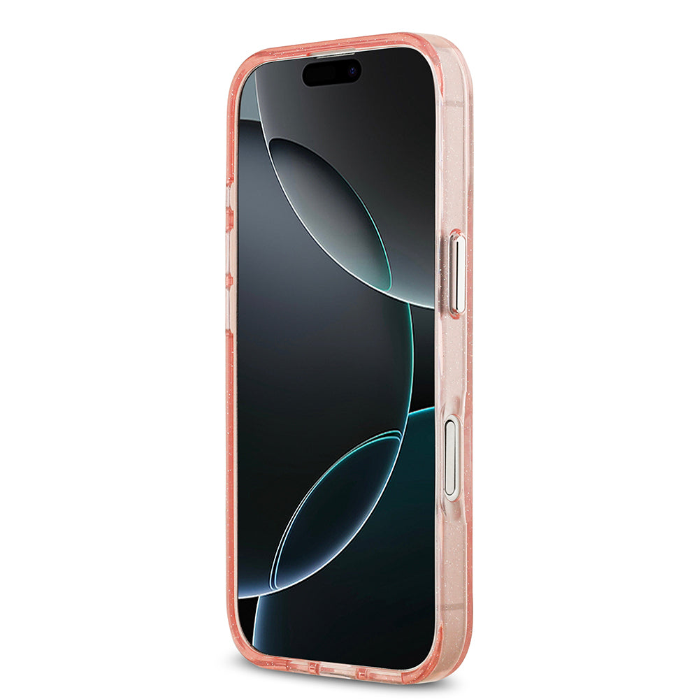 iPhone 17 Kılıf Karl Lagerfeld Orjinal Lisanslı Parlayan Simli Karl & Choupette Heads Kapak
