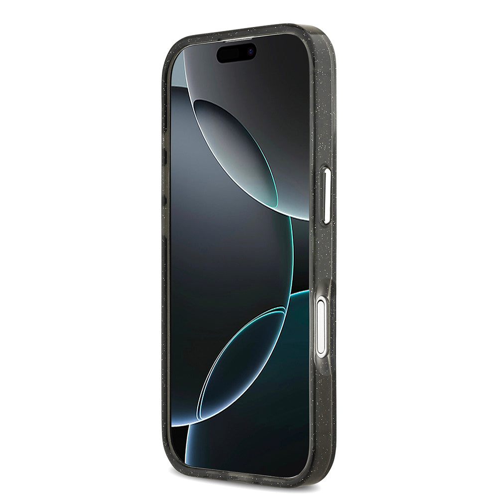 iPhone 17 Kılıf Karl Lagerfeld Orjinal Lisanslı Parlayan Simli Karl & Choupette Sketch Logo Kapak
