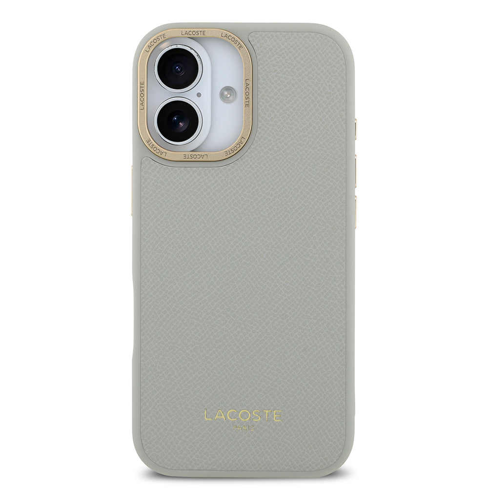 iPhone 17 Kılıf Lacoste Orjinal Lisanslı M-safe Şarj Özellikli Champs Elysees PU Deri Tasarımlı Kapak