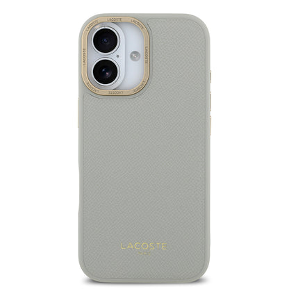 iPhone 17 Kılıf Lacoste Orjinal Lisanslı M-safe Şarj Özellikli Champs Elysees PU Deri Tasarımlı Kapak