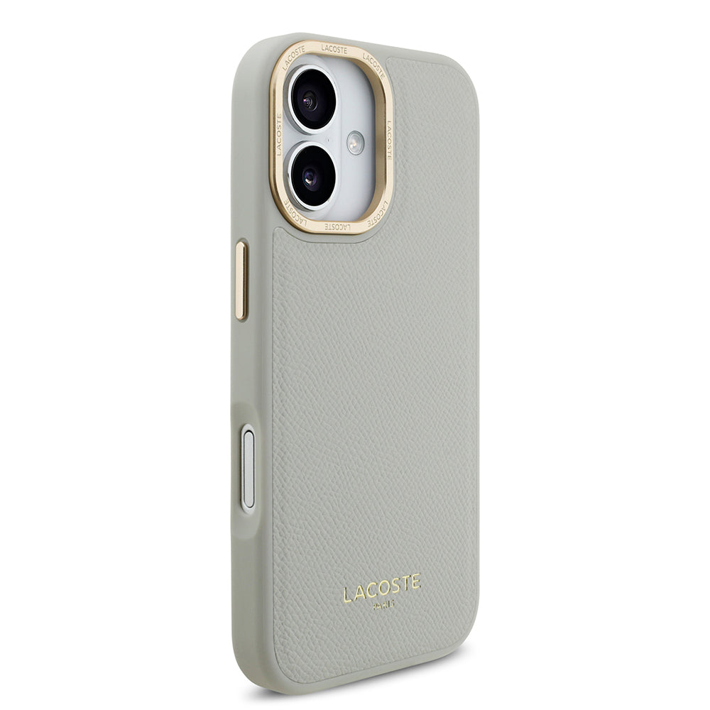 iPhone 17 Kılıf Lacoste Orjinal Lisanslı M-safe Şarj Özellikli Champs Elysees PU Deri Tasarımlı Kapak