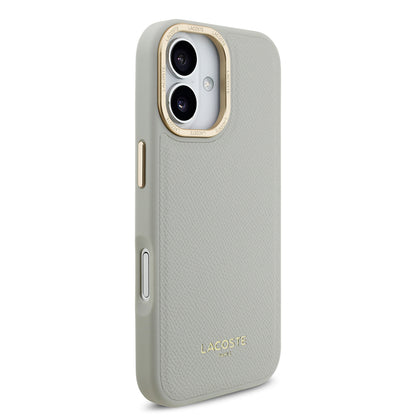 iPhone 17 Kılıf Lacoste Orjinal Lisanslı M-safe Şarj Özellikli Champs Elysees PU Deri Tasarımlı Kapak