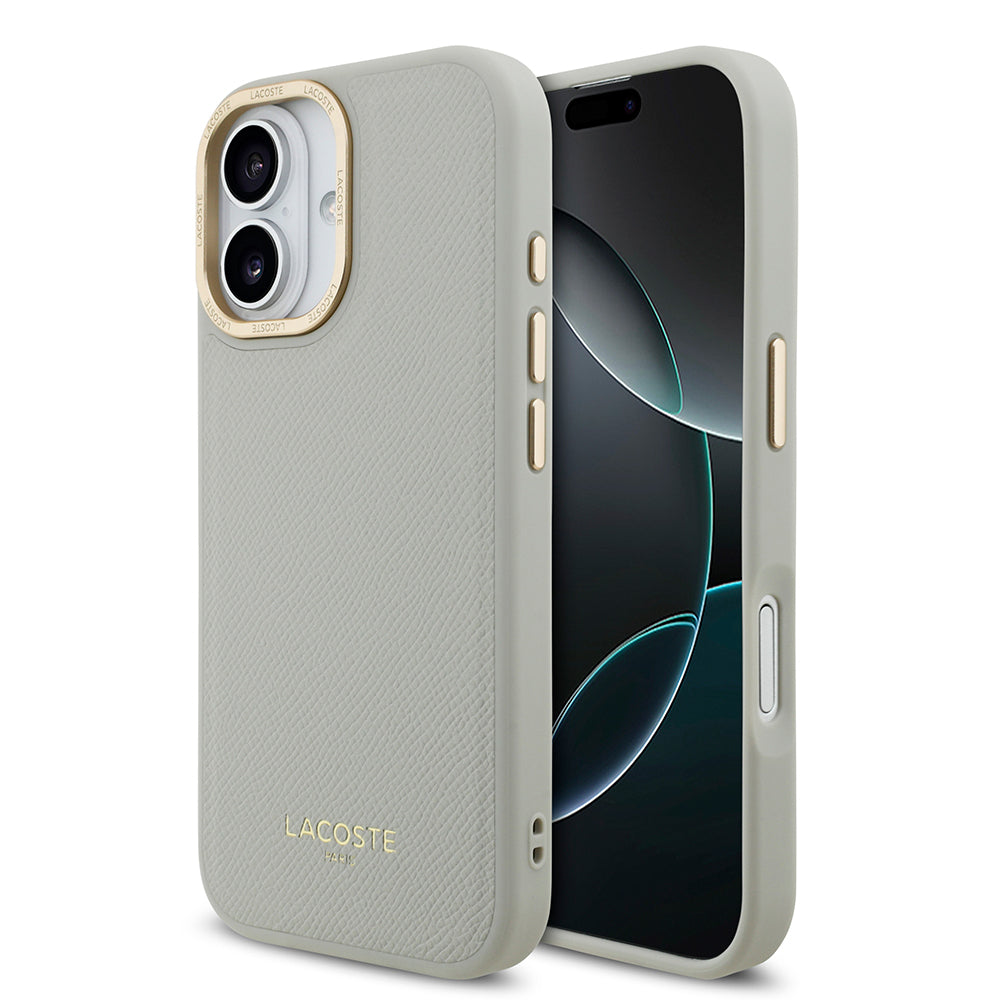 iPhone 17 Kılıf Lacoste Orjinal Lisanslı M-safe Şarj Özellikli Champs Elysees PU Deri Tasarımlı Kapak