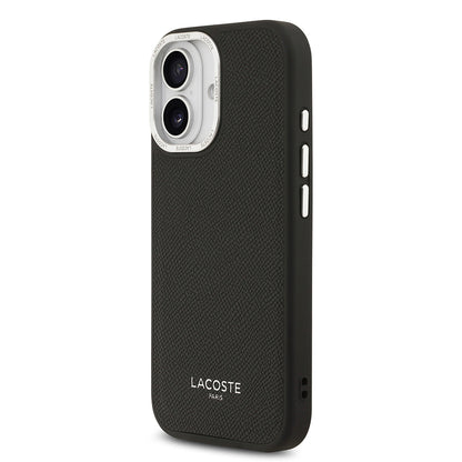 iPhone 17 Kılıf Lacoste Orjinal Lisanslı M-safe Şarj Özellikli Champs Elysees PU Deri Tasarımlı Kapak