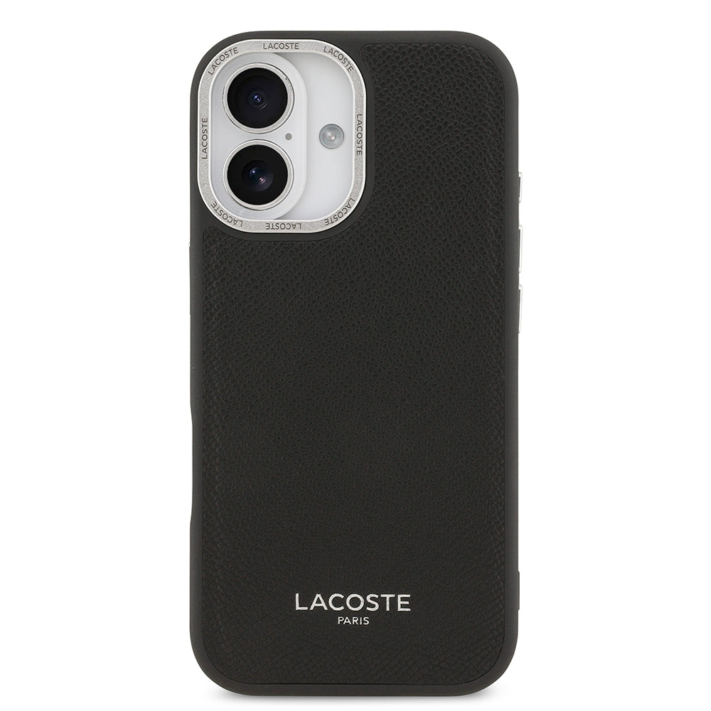 iPhone 17 Kılıf Lacoste Orjinal Lisanslı M-safe Şarj Özellikli Champs Elysees PU Deri Tasarımlı Kapak