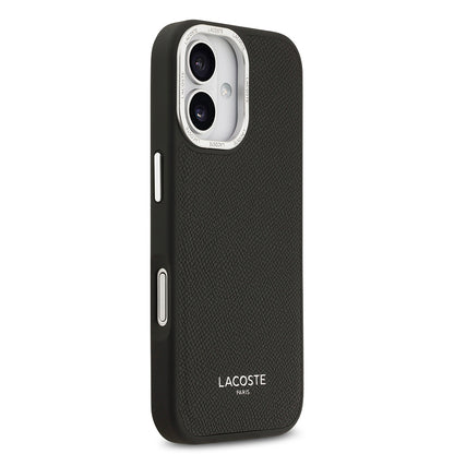 iPhone 17 Kılıf Lacoste Orjinal Lisanslı M-safe Şarj Özellikli Champs Elysees PU Deri Tasarımlı Kapak