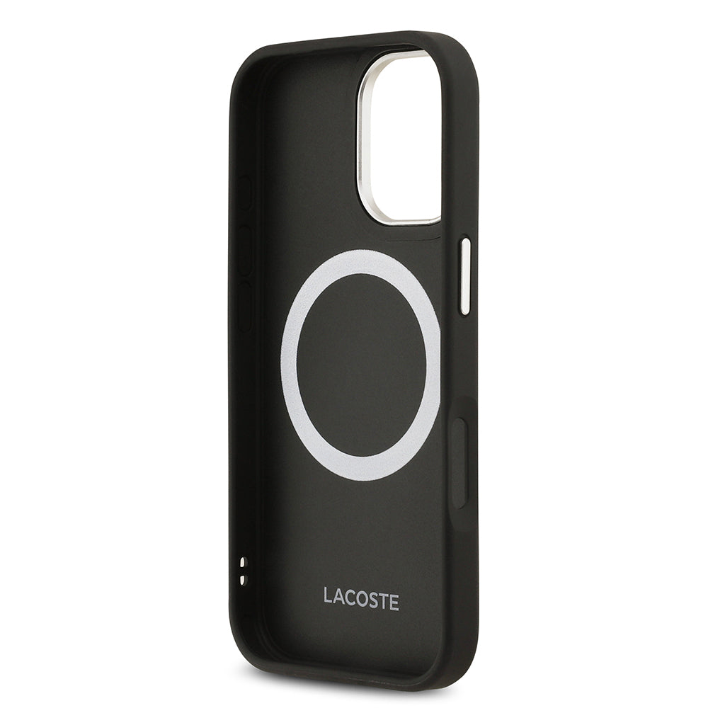 iPhone 17 Kılıf Lacoste Orjinal Lisanslı M-safe Şarj Özellikli Champs Elysees PU Deri Tasarımlı Kapak