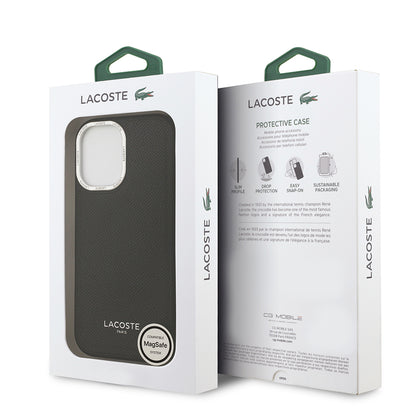 iPhone 17 Kılıf Lacoste Orjinal Lisanslı M-safe Şarj Özellikli Champs Elysees PU Deri Tasarımlı Kapak