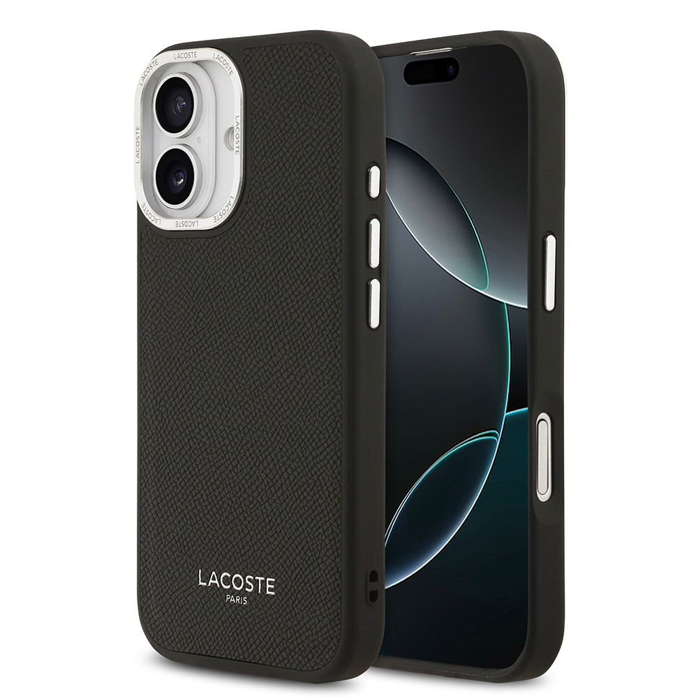 iPhone 17 Kılıf Lacoste Orjinal Lisanslı M-safe Şarj Özellikli Champs Elysees PU Deri Tasarımlı Kapak