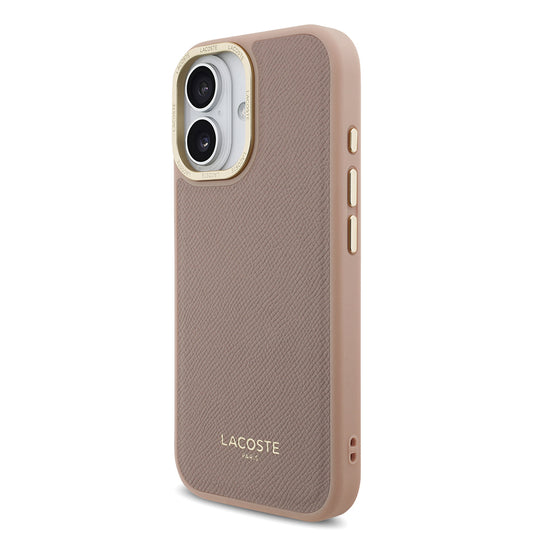 iPhone 17 Kılıf Lacoste Orjinal Lisanslı M-safe Şarj Özellikli Champs Elysees PU Deri Tasarımlı Kapak