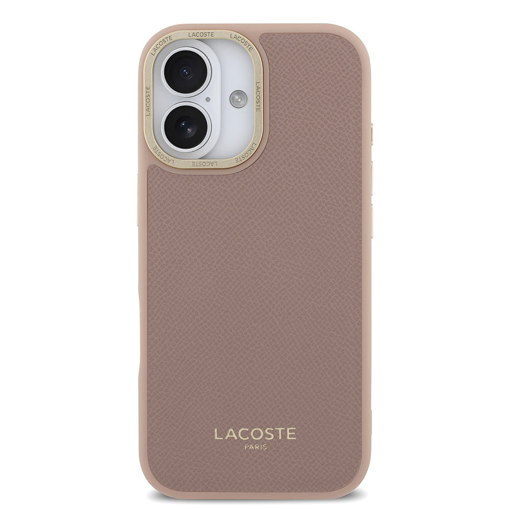 iPhone 17 Kılıf Lacoste Orjinal Lisanslı M-safe Şarj Özellikli Champs Elysees PU Deri Tasarımlı Kapak