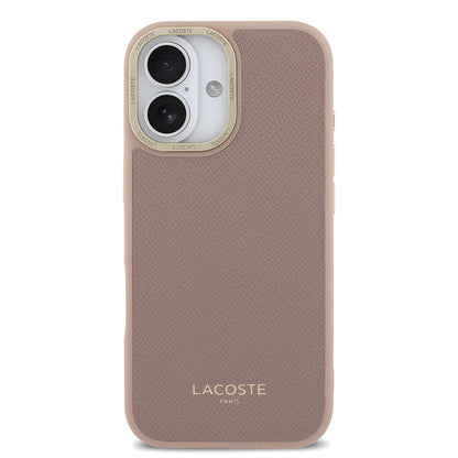 iPhone 17 Kılıf Lacoste Orjinal Lisanslı M-safe Şarj Özellikli Champs Elysees PU Deri Tasarımlı Kapak