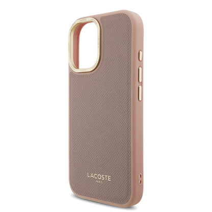 iPhone 17 Kılıf Lacoste Orjinal Lisanslı M-safe Şarj Özellikli Champs Elysees PU Deri Tasarımlı Kapak