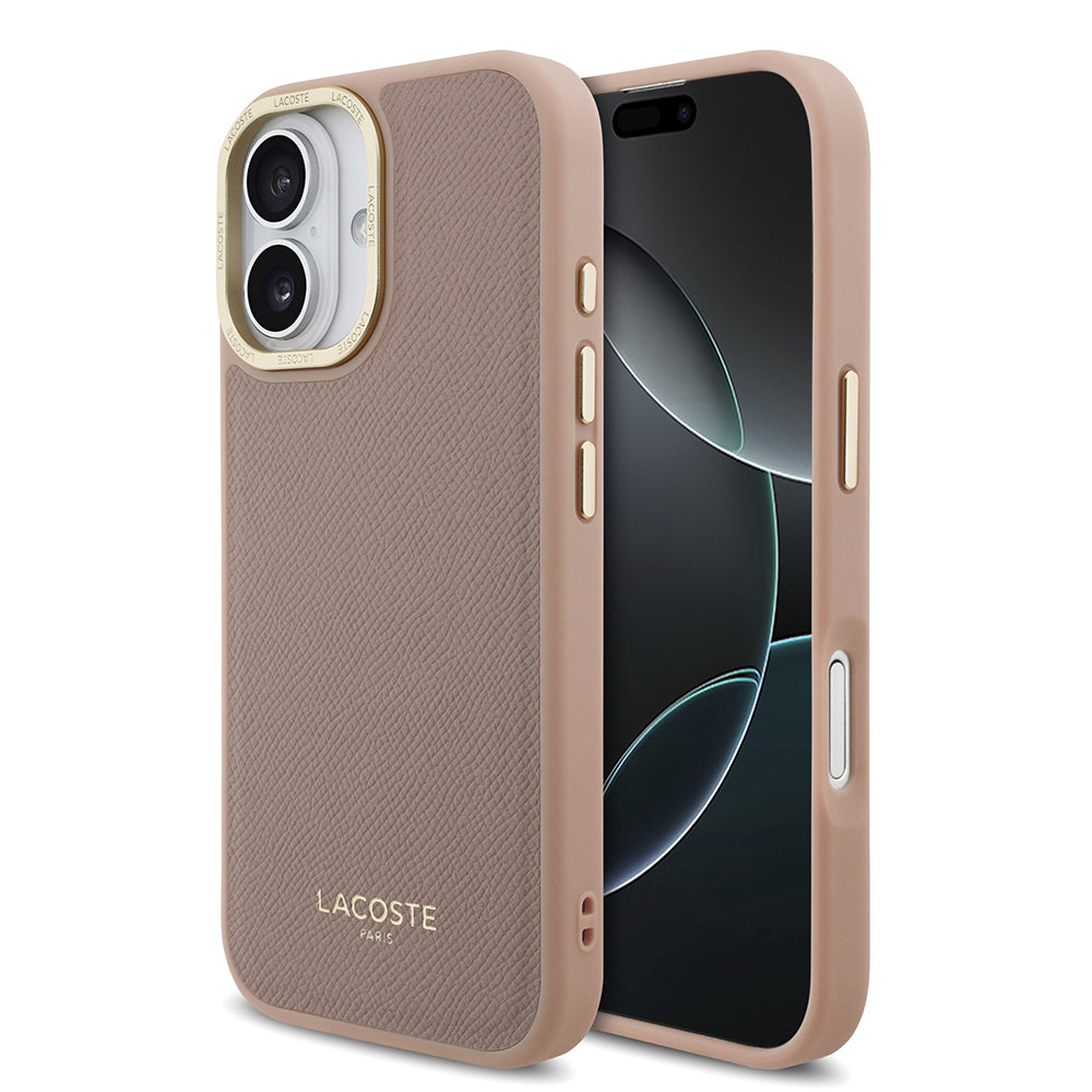 iPhone 17 Kılıf Lacoste Orjinal Lisanslı M-safe Şarj Özellikli Champs Elysees PU Deri Tasarımlı Kapak
