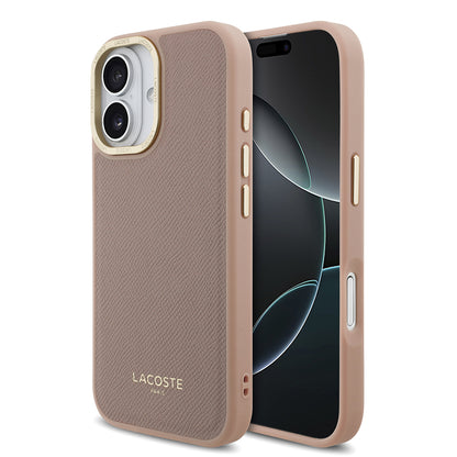iPhone 17 Kılıf Lacoste Orjinal Lisanslı M-safe Şarj Özellikli Champs Elysees PU Deri Tasarımlı Kapak