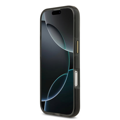 iPhone 17 Kılıf Lacoste Orjinal Lisanslı M-safe Şarj Özellikli Gold Timsah Logolu Buzlu Kapak
