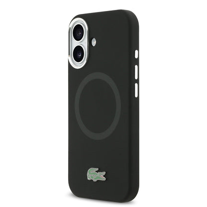 iPhone 17 Kılıf Lacoste Orjinal Lisanslı M-safe Şarj Özellikli İkonik Logolu Metal Kamera Çerçeveli Silikon Kapak