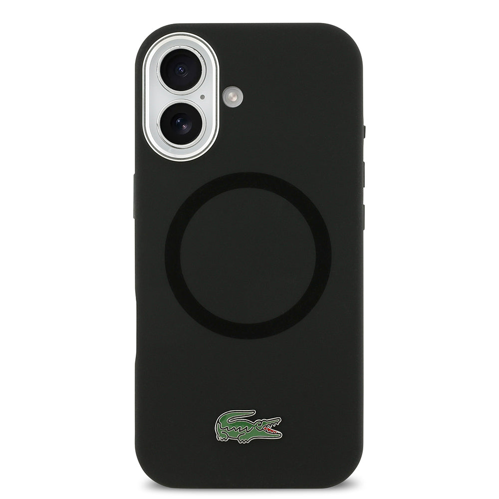 iPhone 17 Kılıf Lacoste Orjinal Lisanslı M-safe Şarj Özellikli İkonik Logolu Metal Kamera Çerçeveli Silikon Kapak
