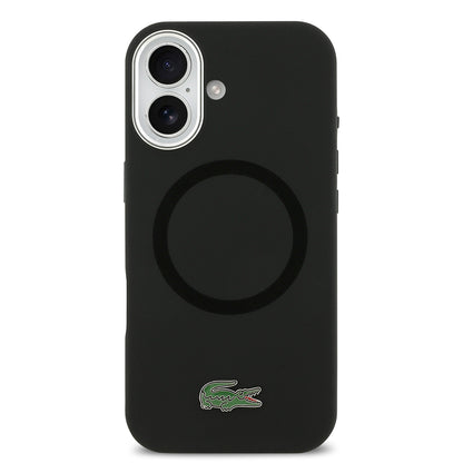 iPhone 17 Kılıf Lacoste Orjinal Lisanslı M-safe Şarj Özellikli İkonik Logolu Metal Kamera Çerçeveli Silikon Kapak