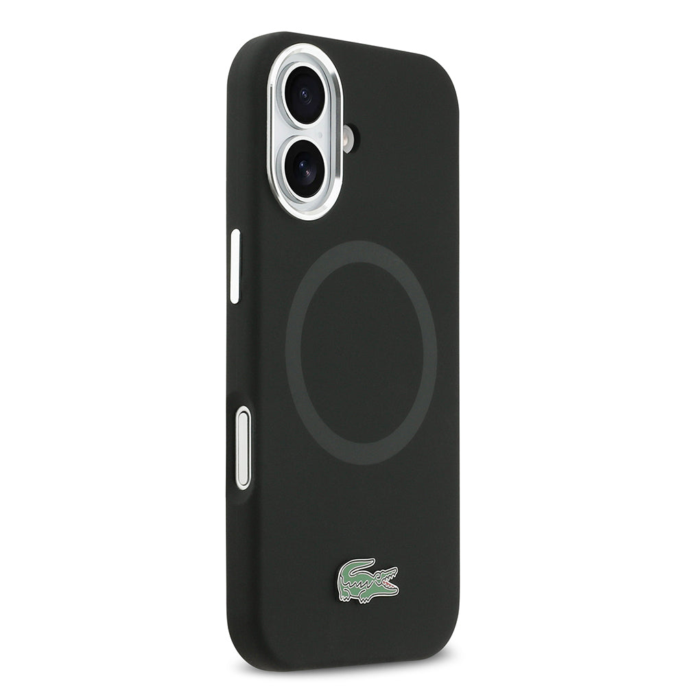 iPhone 17 Kılıf Lacoste Orjinal Lisanslı M-safe Şarj Özellikli İkonik Logolu Metal Kamera Çerçeveli Silikon Kapak