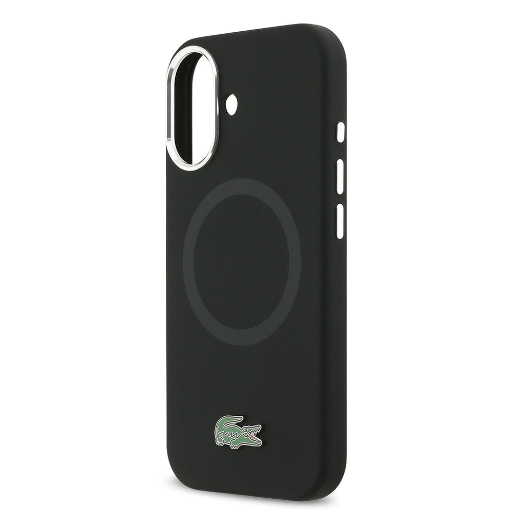 iPhone 17 Kılıf Lacoste Orjinal Lisanslı M-safe Şarj Özellikli İkonik Logolu Metal Kamera Çerçeveli Silikon Kapak