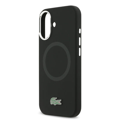 iPhone 17 Kılıf Lacoste Orjinal Lisanslı M-safe Şarj Özellikli İkonik Logolu Metal Kamera Çerçeveli Silikon Kapak