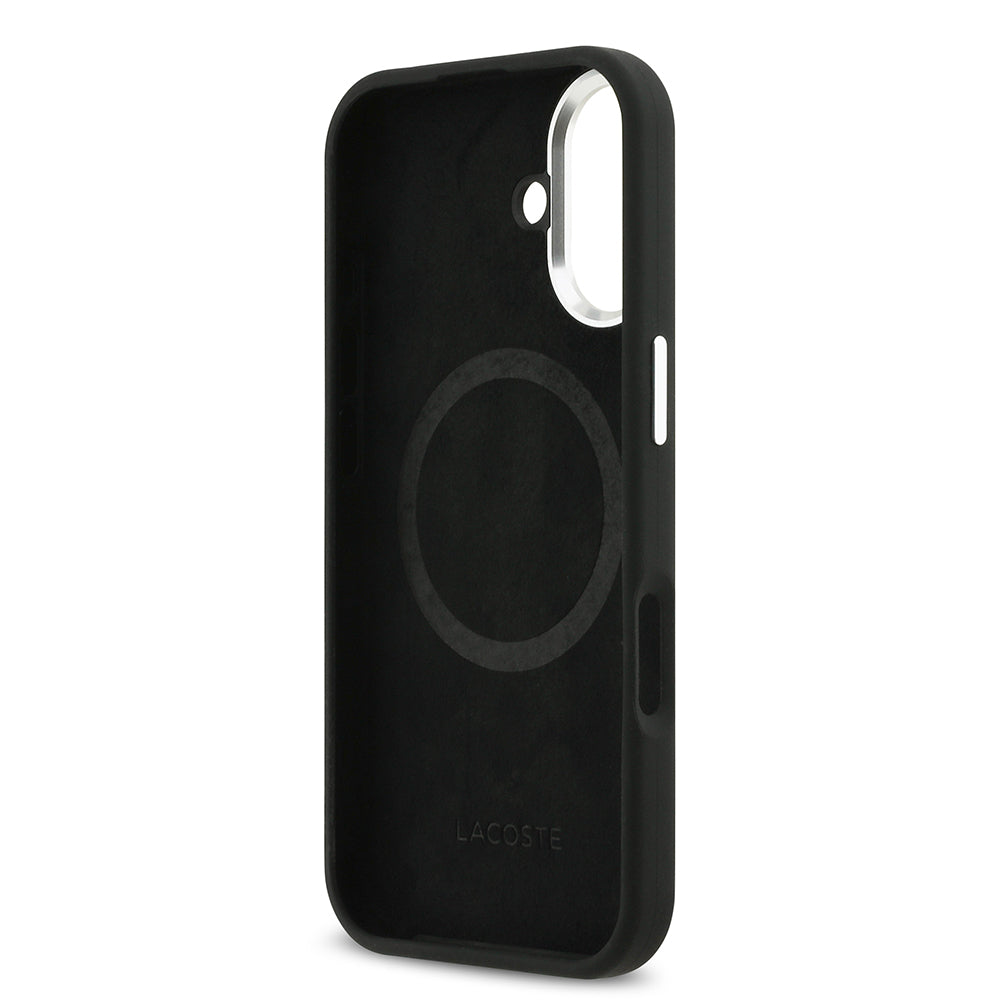 iPhone 17 Kılıf Lacoste Orjinal Lisanslı M-safe Şarj Özellikli İkonik Logolu Metal Kamera Çerçeveli Silikon Kapak