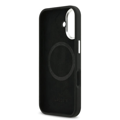 iPhone 17 Kılıf Lacoste Orjinal Lisanslı M-safe Şarj Özellikli İkonik Logolu Metal Kamera Çerçeveli Silikon Kapak