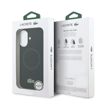 iPhone 17 Kılıf Lacoste Orjinal Lisanslı M-safe Şarj Özellikli İkonik Logolu Metal Kamera Çerçeveli Silikon Kapak
