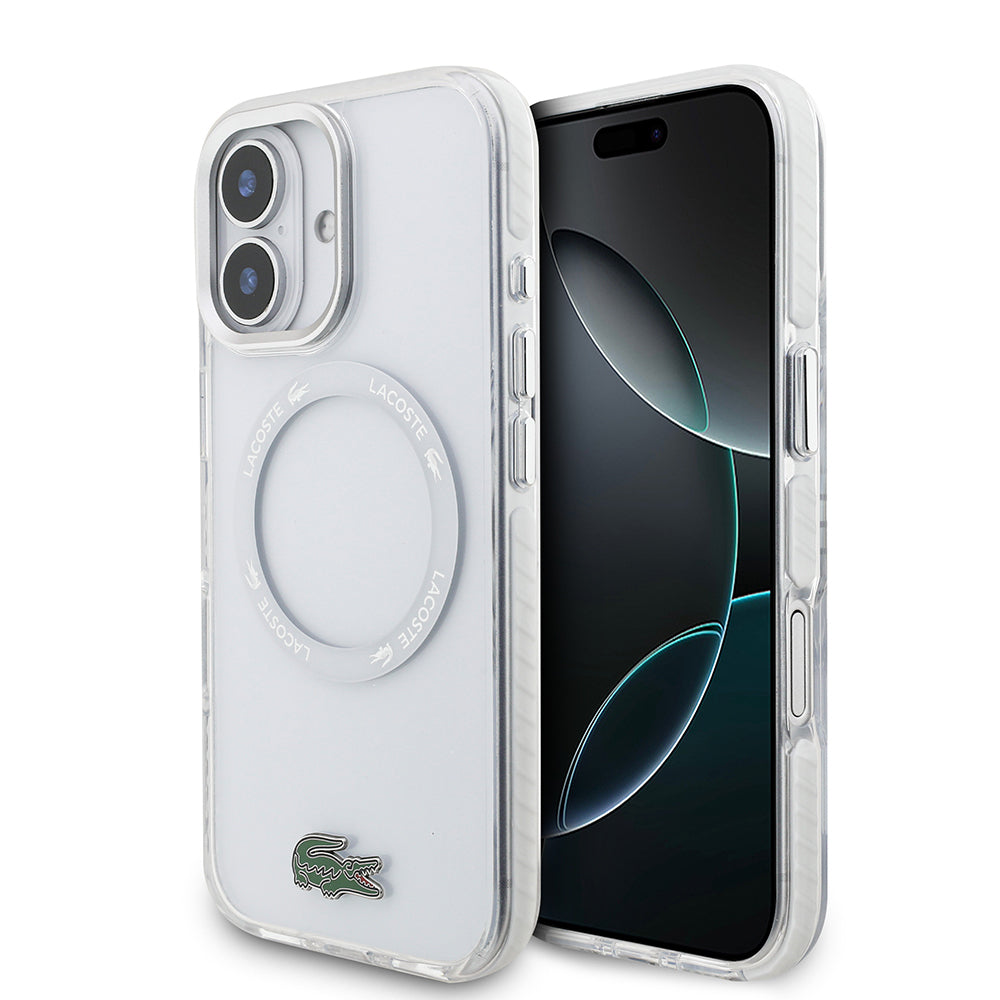 iPhone 17 Kılıf Lacoste Orjinal Lisanslı M-safe Şarj Özellikli İkonik Timsah Logolu Buzlu Kapak