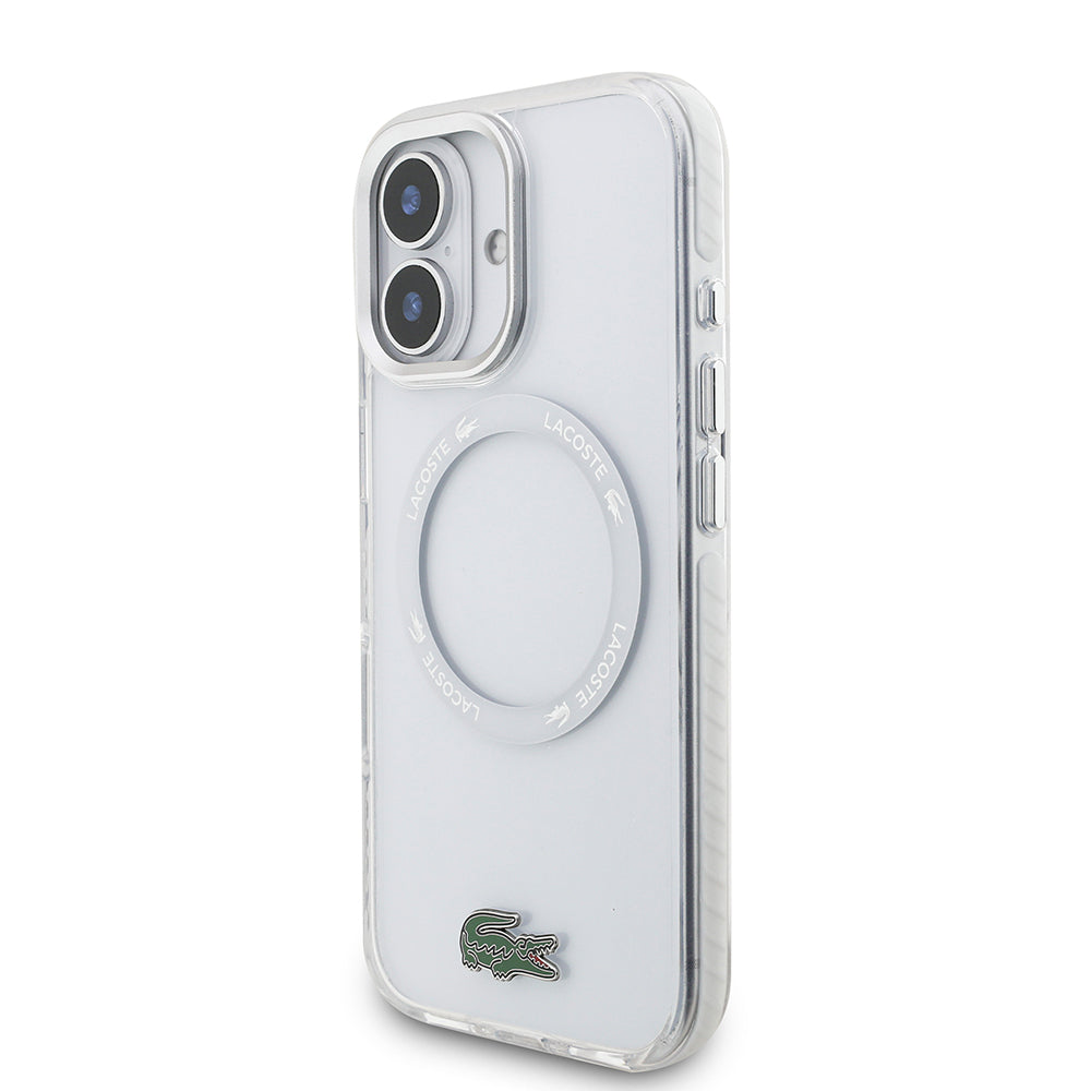 iPhone 17 Kılıf Lacoste Orjinal Lisanslı M-safe Şarj Özellikli İkonik Timsah Logolu Buzlu Kapak