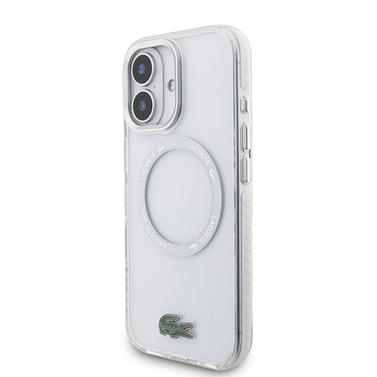 iPhone 17 Kılıf Lacoste Orjinal Lisanslı M-safe Şarj Özellikli İkonik Timsah Logolu Buzlu Kapak