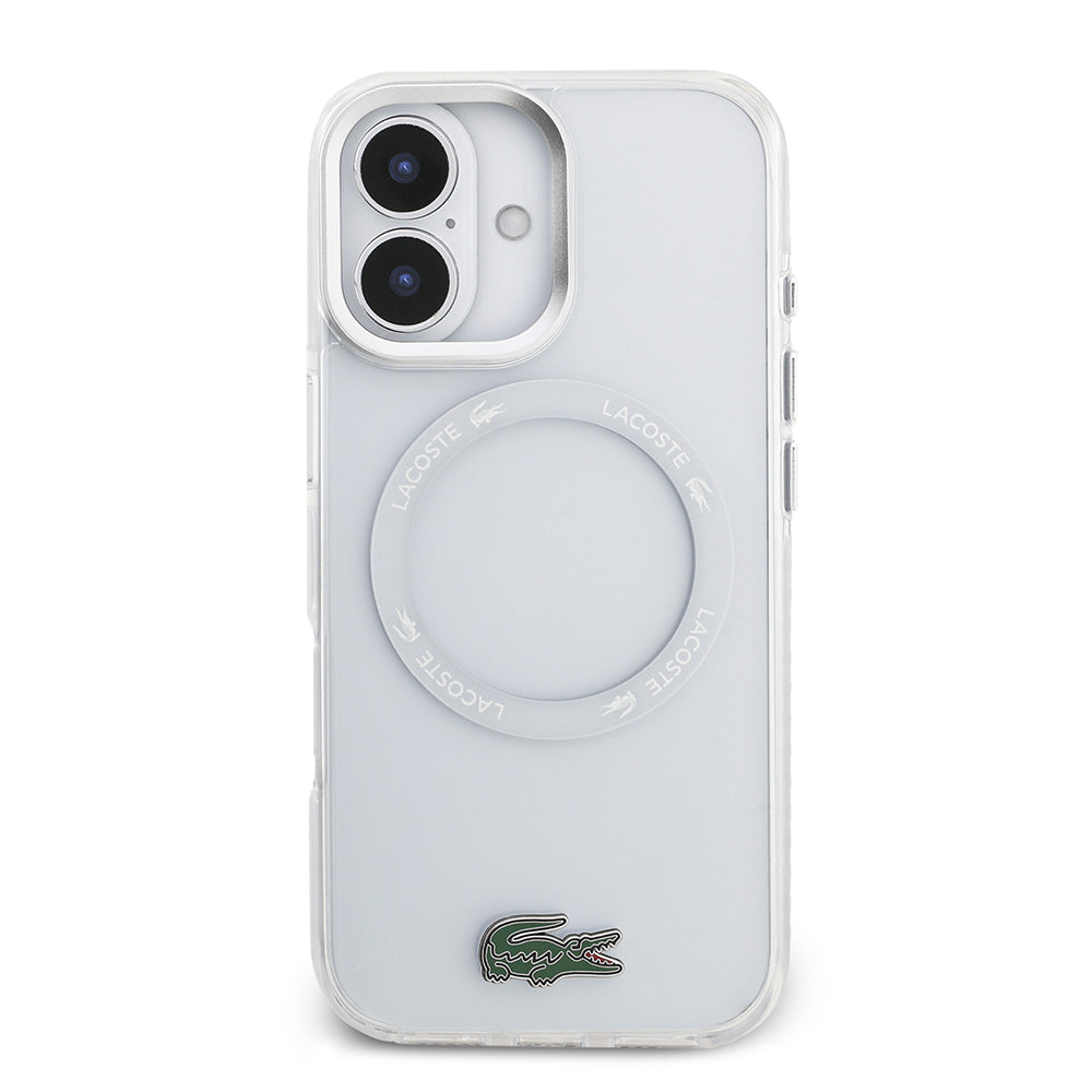 iPhone 17 Kılıf Lacoste Orjinal Lisanslı M-safe Şarj Özellikli İkonik Timsah Logolu Buzlu Kapak