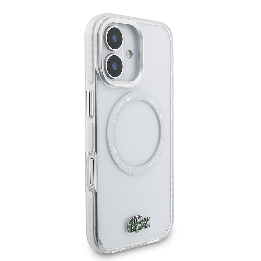iPhone 17 Kılıf Lacoste Orjinal Lisanslı M-safe Şarj Özellikli İkonik Timsah Logolu Buzlu Kapak