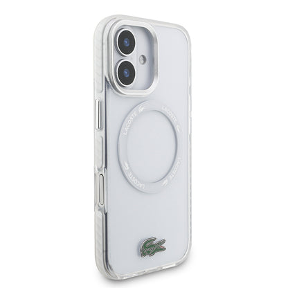 iPhone 17 Kılıf Lacoste Orjinal Lisanslı M-safe Şarj Özellikli İkonik Timsah Logolu Buzlu Kapak