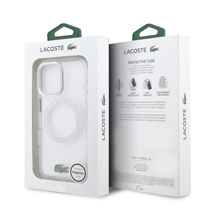 iPhone 17 Kılıf Lacoste Orjinal Lisanslı M-safe Şarj Özellikli İkonik Timsah Logolu Buzlu Kapak