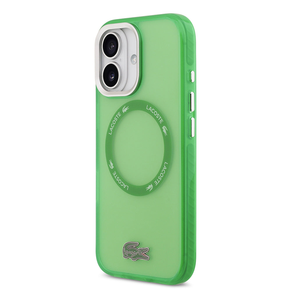 iPhone 17 Kılıf Lacoste Orjinal Lisanslı M-safe Şarj Özellikli İkonik Timsah Logolu Buzlu Kapak