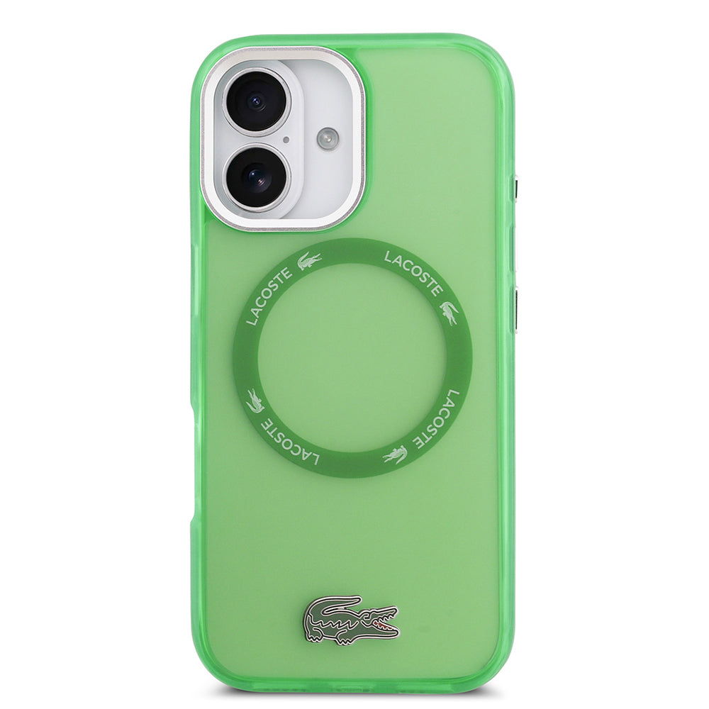iPhone 17 Kılıf Lacoste Orjinal Lisanslı M-safe Şarj Özellikli İkonik Timsah Logolu Buzlu Kapak