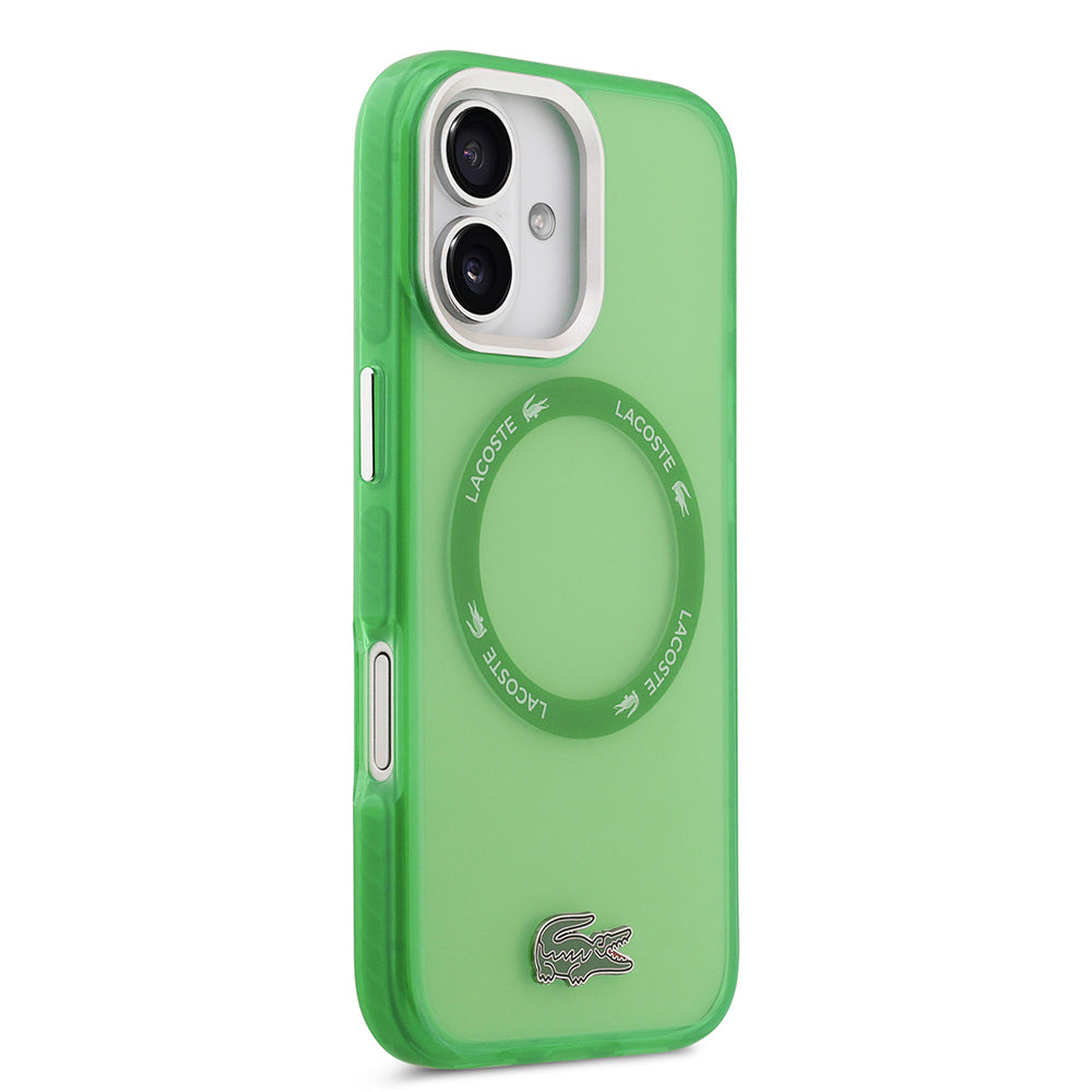 iPhone 17 Kılıf Lacoste Orjinal Lisanslı M-safe Şarj Özellikli İkonik Timsah Logolu Buzlu Kapak