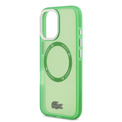 iPhone 17 Kılıf Lacoste Orjinal Lisanslı M-safe Şarj Özellikli İkonik Timsah Logolu Buzlu Kapak