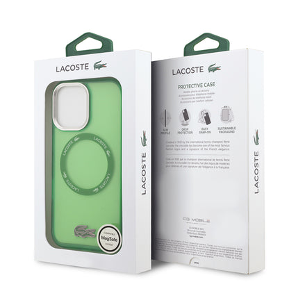 iPhone 17 Kılıf Lacoste Orjinal Lisanslı M-safe Şarj Özellikli İkonik Timsah Logolu Buzlu Kapak